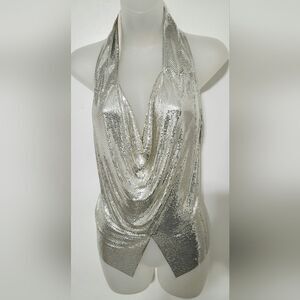 Whiting & Davis Vintage Liquid Metal Mesh Halter